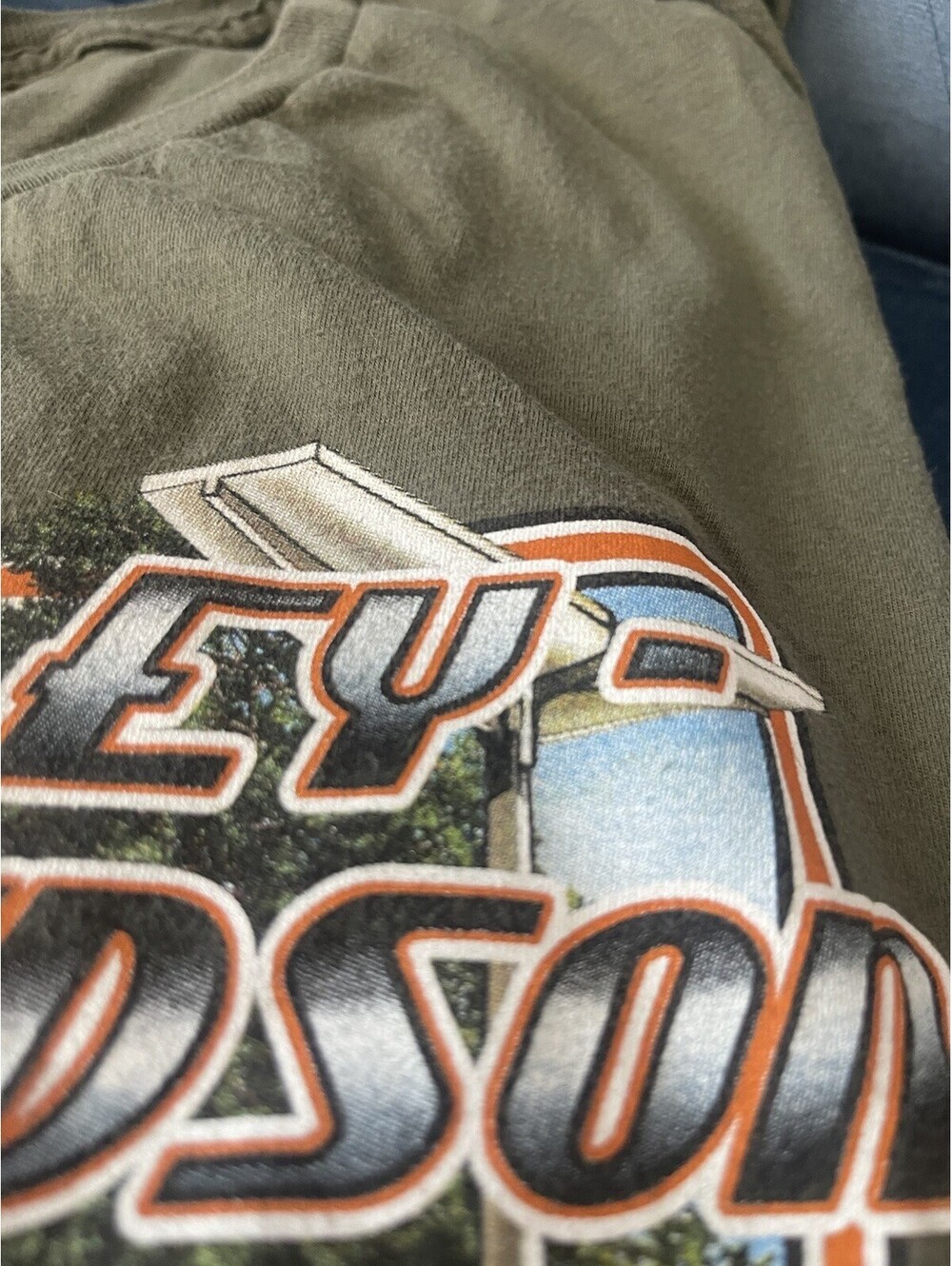 Harley Davidson T-Shirt 3XL XXXL Florida Army Green Tallahassee Short Sleeve FL - Picture 14 of 15